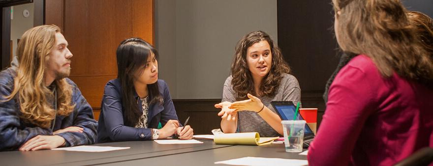 Theology majors and minors meet to discuss upcoming events